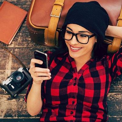 SUITCASE, CHECKS, STRAP, BUCKLE, WOOD, PHONE, CAMERA, GLASSES, RELAXING