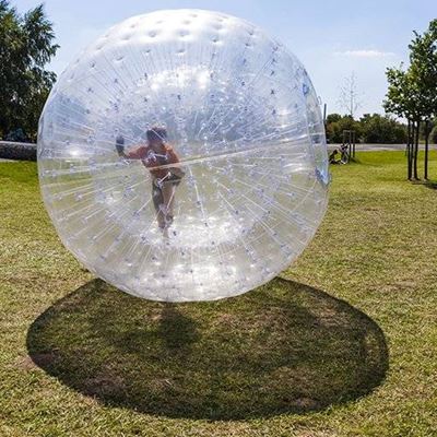 GLOBE, BALL, ZORBING, TRANSPARENT, INSIDE, SHADOW, PARK, INFLATABLE, TREES