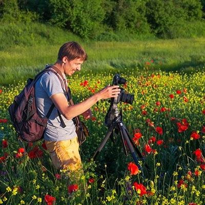 CAMERA, TRIPOD, FLOWERS, BACKPACK, FOCUS, FIELD, POPPIES, NATURE
