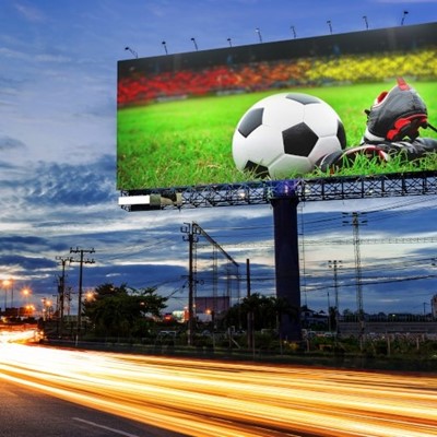 BILLBOARD, ADVERT, DUSK, GRASS, CLOUDS, DISPLAY, FOOTBALL, OUTDOORS, DIGITAL, HIGHWAY, SHOES, LIGHTS