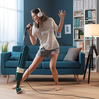 SINGING, DISTRACTED, SOFA, PICTURES, BRACELET, DANCING, SHORTS, CABLE, SHELVING, PRETEND, VACUUMING