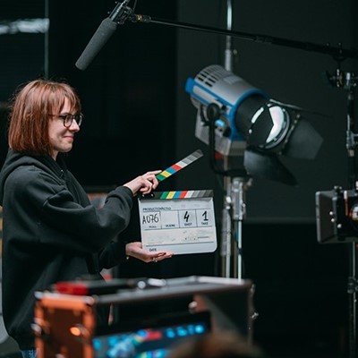 TAKE, ACTION, DIRECTOR, GLASSES, HOODIE, SET, FILMING, SCENE, LIGHT, EQUIPMENT, MEDIA, CAMERA