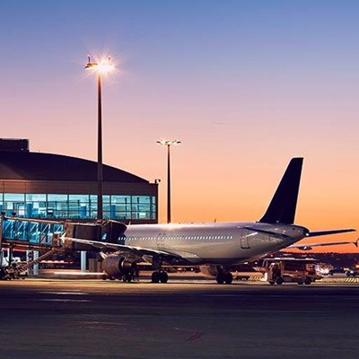AIRPORT, AIRPLANE, TARMAC, WINDOWS, WINGS, GATE, BUILDING, DOOR, ENGINE, DUSK, TERMINAL, BOARDING