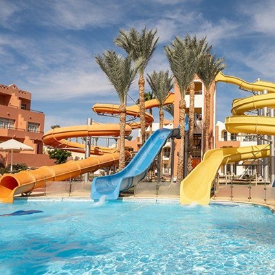 SLIDES, VACATION, CLOUDS, WATER, BALCONY, SPIRAL, RESORT, POOL, PALMTREES, UMBRELLA, FUN
