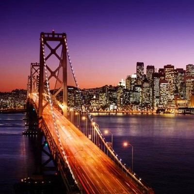 LIGHTS, BRIDGE, CITY, SUNSET, LANDMARK, RIVER, SKYLINE, NIGHT, WATER, HIGHWAY, SKYSCRAPER